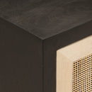 vidaXL fekete tömör mangófa és vas éjjeliszekrény 40 x 30 x 50 cm