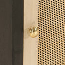 vidaXL fekete tömör mangófa és vas éjjeliszekrény 40 x 30 x 50 cm