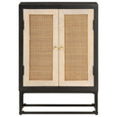 vidaXL fekete tömör mangófa és vas tálalószekrény 55 x 30 x 76 cm