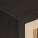 vidaXL fekete tömör mangófa és vas tálalószekrény 55 x 30 x 76 cm