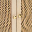 vidaXL fekete tömör mangófa és vas tálalószekrény 55 x 30 x 76 cm