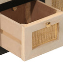 vidaXL fekete tömör mangófa és vas tálalószekrény 55 x 30 x 76 cm