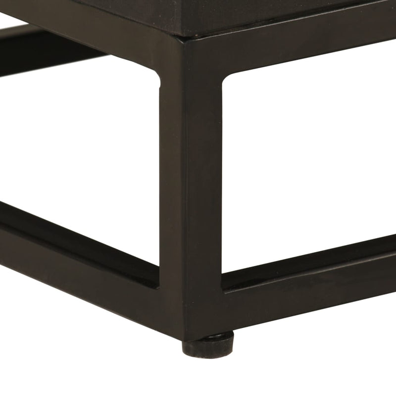vidaXL fekete tömör mangófa és vas TV-szekrény 110 x 30 x 40 cm
