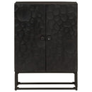 vidaXL fekete tömör mangófa és vas tálalószekrény 55 x 30 x 76 cm