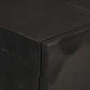vidaXL fekete tömör mangófa és vas tálalószekrény 55 x 30 x 76 cm