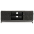 vidaXL fekete tömör mangófa és vas TV-szekrény 110 x 30 x 40 cm