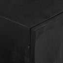 vidaXL fekete tömör mangófa és vas TV-szekrény 110 x 30 x 40 cm