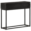 vidaXL fekete tömör mangófa és vas tálalóasztal 90 x 30 x 76 cm