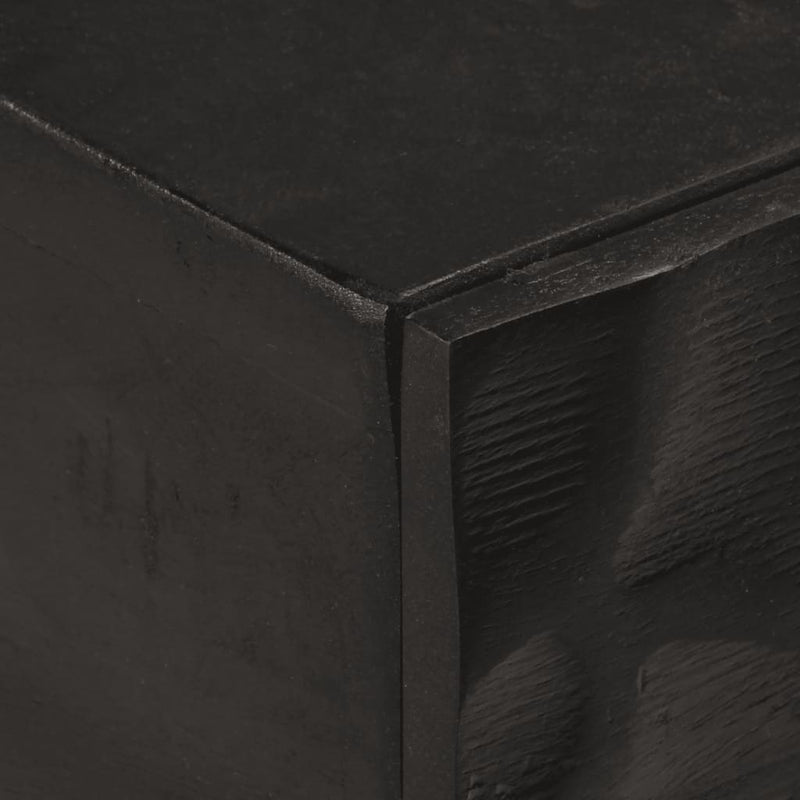 vidaXL fekete tömör mangófa és vas tálalóasztal 90 x 30 x 76 cm
