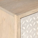 vidaXL tömör mangófa és vas éjjeliszekrény 40 x 30 x 50 cm