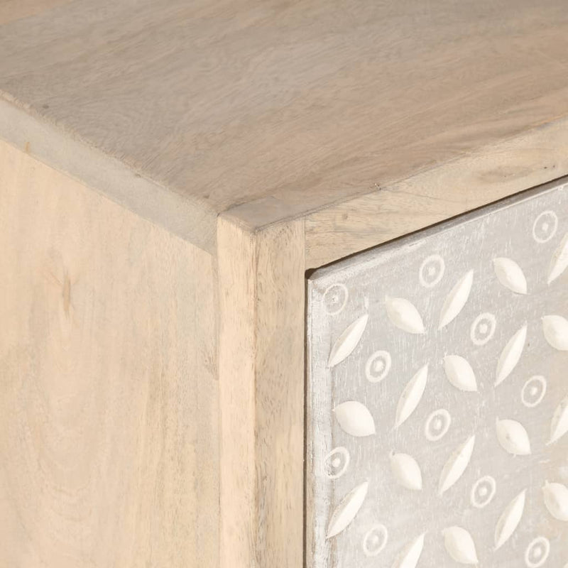 vidaXL tömör mangófa és vas éjjeliszekrény 40 x 30 x 50 cm