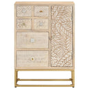 vidaXL tömör mangófa és vas tálalószekrény 55 x 30 x 76 cm