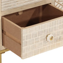 vidaXL tömör mangófa és vas tálalószekrény 55 x 30 x 76 cm