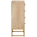 vidaXL tömör mangófa és vas komód 55 x 30 x 76 cm