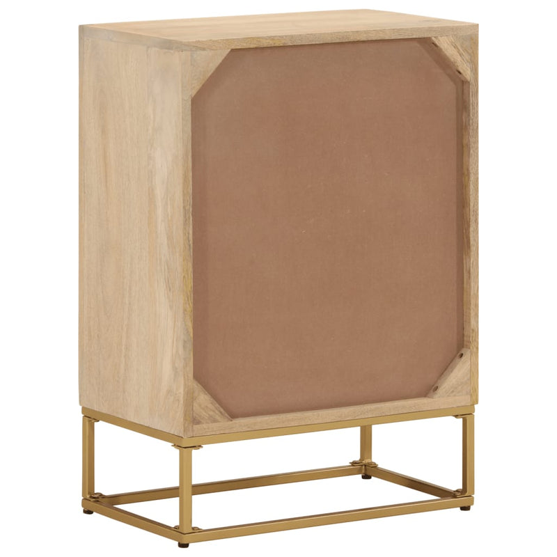 vidaXL tömör mangófa és vas komód 55 x 30 x 76 cm