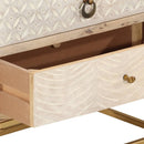 vidaXL tömör mangófa és vas komód 55 x 30 x 76 cm