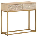 vidaXL tömör mangófa és vas tálalóasztal 90 x 30 x 76 cm