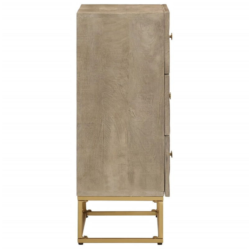 vidaXL tömör mangófa és vas komód 55 x 30 x 76 cm