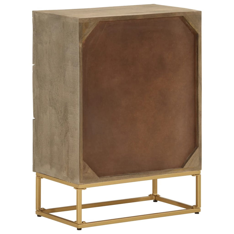 vidaXL tömör mangófa és vas komód 55 x 30 x 76 cm