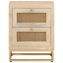 vidaXL tömör mangófa és vas éjjeliszekrény 40 x 30 x 50 cm