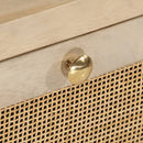 vidaXL tömör mangófa és vas éjjeliszekrény 40 x 30 x 50 cm