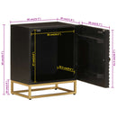 vidaXL fekete tömör mangófa és vas éjjeliszekrény 40 x 30 x 50 cm