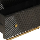 vidaXL fekete tömör mangófa és vas komód 55 x 30 x 76 cm