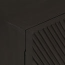 vidaXL fekete tömör mangófa és vas tálalószekrény 55 x 30 x 76 cm