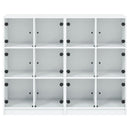 vidaXL fehér szerelt fa könyvespolc ajtókkal 136 x 37 x 109 cm