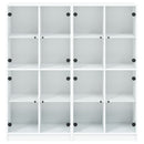 vidaXL fehér szerelt fa könyvespolc ajtókkal 136 x 37 x 142 cm