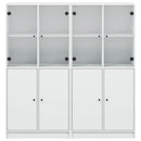 vidaXL fehér szerelt fa könyvespolc ajtókkal 136 x 37 x 142 cm