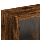 vidaXL füstös tölgy szerelt fa könyvespolc ajtókkal 136x37x142 cm