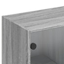 vidaXL szürke sonoma szerelt fa könyvespolc ajtókkal 136x37x142 cm
