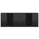 vidaXL fekete szerelt fa könyvespolc ajtóval 204x37x75 cm