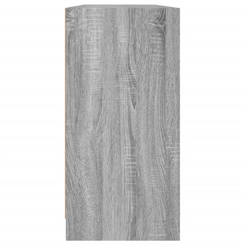 vidaXL szürke sonoma szerelt fa könyvespolc ajtókkal 204x37x75 cm