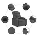 vidaXL sötétszürke szövet elektromos dönthető fotel