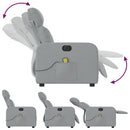 vidaXL világosszürke szövet dönthető elektromos masszázsfotel