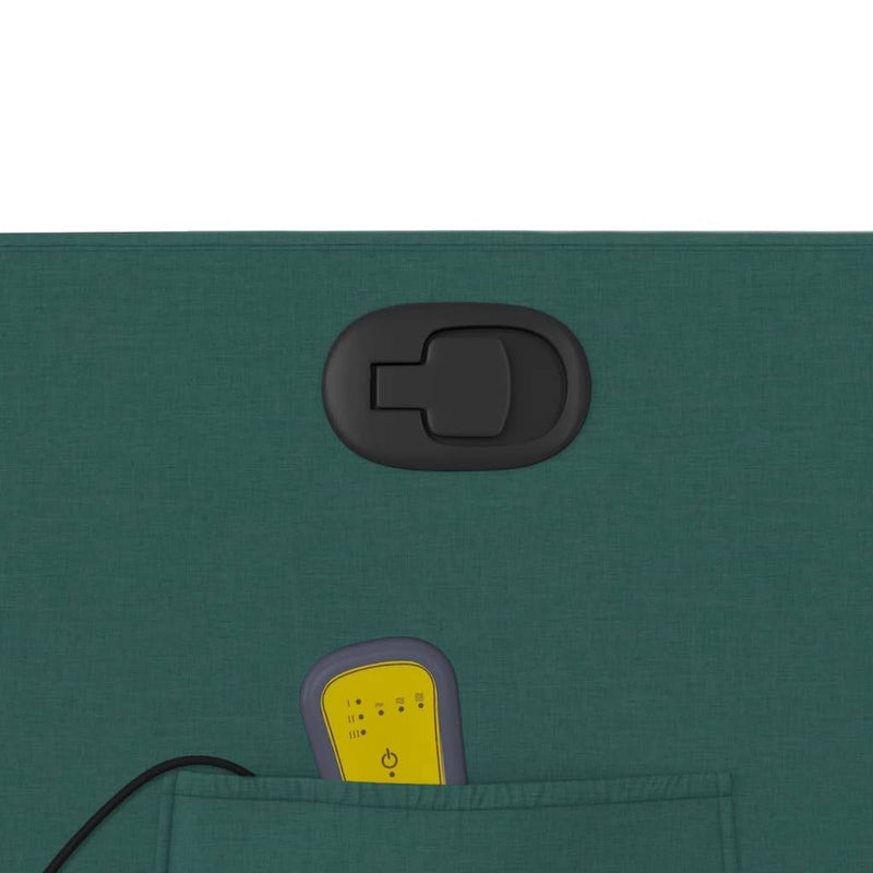 vidaXL sötétzöld szövet dönthető masszázs- és állófotel