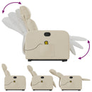 vidaXL krémszínű szövet felállást segítő dönthető masszázsfotel