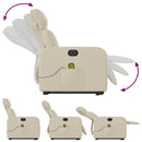 vidaXL krémszínű szövet dönthető elektromos álló masszázsfotel