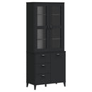 vidaXL VIKEN fekete tömör fenyőfa magasszekrény 80 x 40 x 190 cm