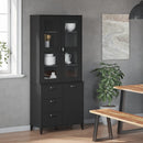 vidaXL VIKEN fekete tömör fenyőfa magasszekrény 80 x 40 x 190 cm