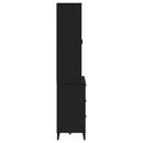 vidaXL VIKEN fekete tömör fenyőfa magasszekrény 80 x 40 x 190 cm