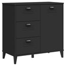vidaXL VIKEN fekete tömör fenyőfa magasszekrény 80 x 40 x 190 cm