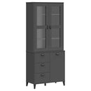 vidaXL VIKEN antracitszürke tömör fenyőfa magasszekrény 80x40x190 cm