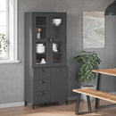 vidaXL VIKEN antracitszürke tömör fenyőfa magasszekrény 80x40x190 cm