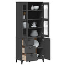 vidaXL VIKEN antracitszürke tömör fenyőfa magasszekrény 80x40x190 cm