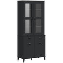 vidaXL VIKEN fekete tömör fenyőfa magasszekrény 80 x 40 x 190 cm