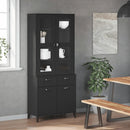 vidaXL VIKEN fekete tömör fenyőfa magasszekrény 80 x 40 x 190 cm