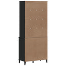 vidaXL VIKEN fekete tömör fenyőfa magasszekrény 80 x 40 x 190 cm